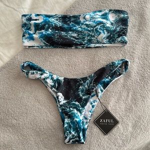 Zaful Blue Ocean Bikini Set